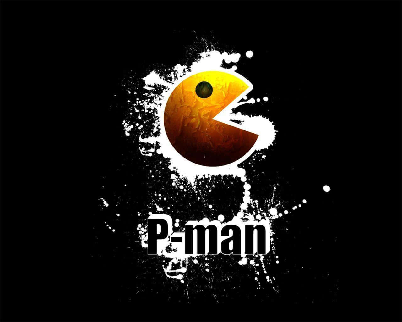 A Pacman Logo On A Black Background Wallpaper
