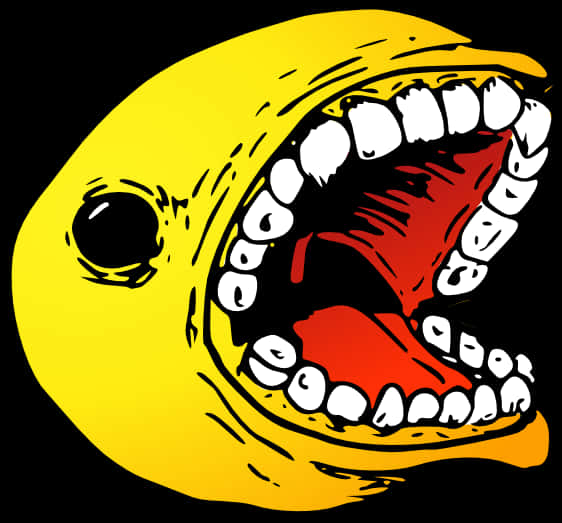 Pacman With Teeth Artwork PNG