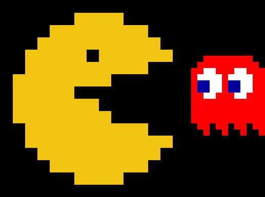 Pacmanand Ghost Retro Gaming PNG