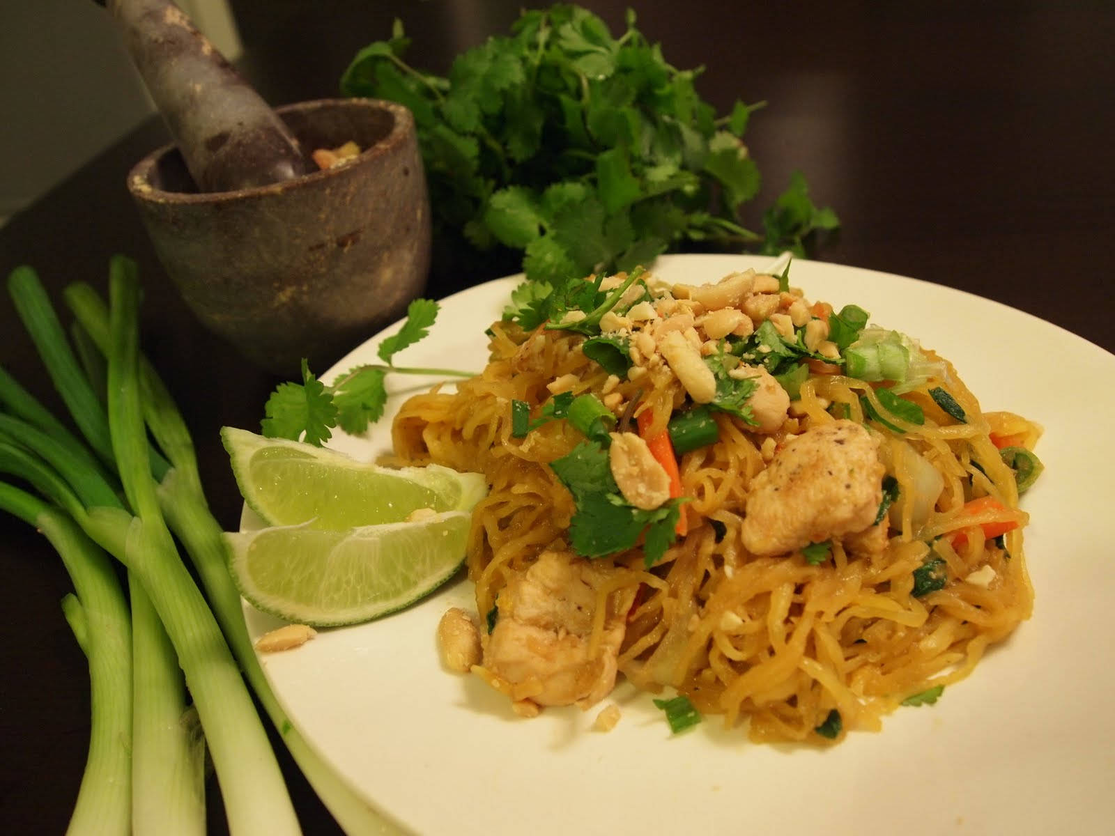 Pad Thai Noodles Dish For Dinner Wallpaper