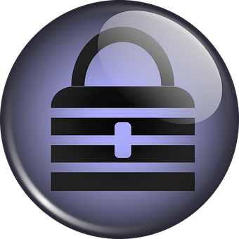 Padlock Icon Glossy Button PNG