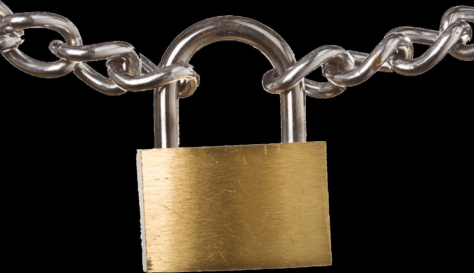 Padlock Securing Chain Link PNG