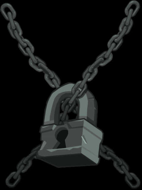 Padlockand Chains Graphic PNG