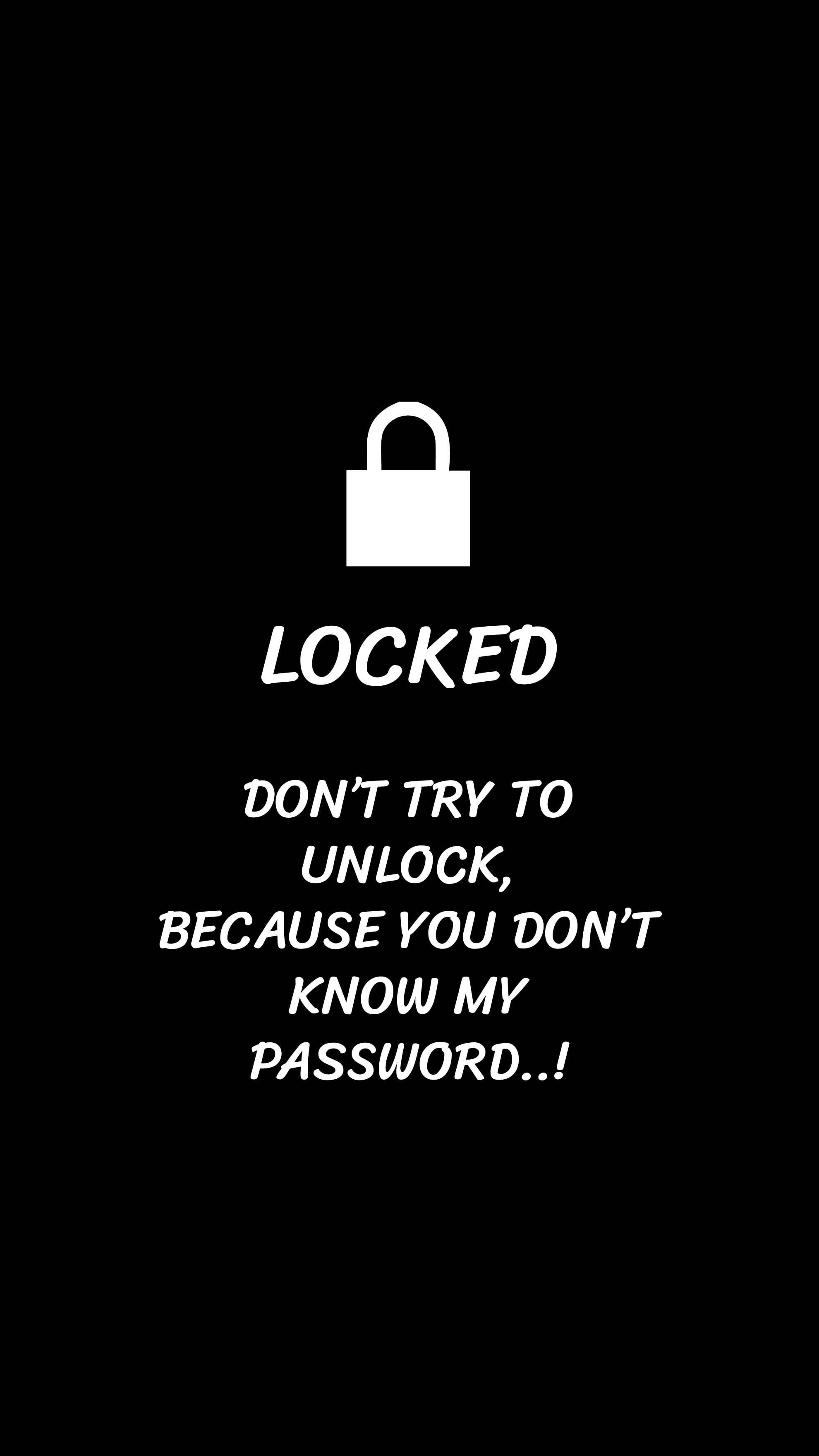 Secured Padlock with Bold Text Password Reminder Wallpaper