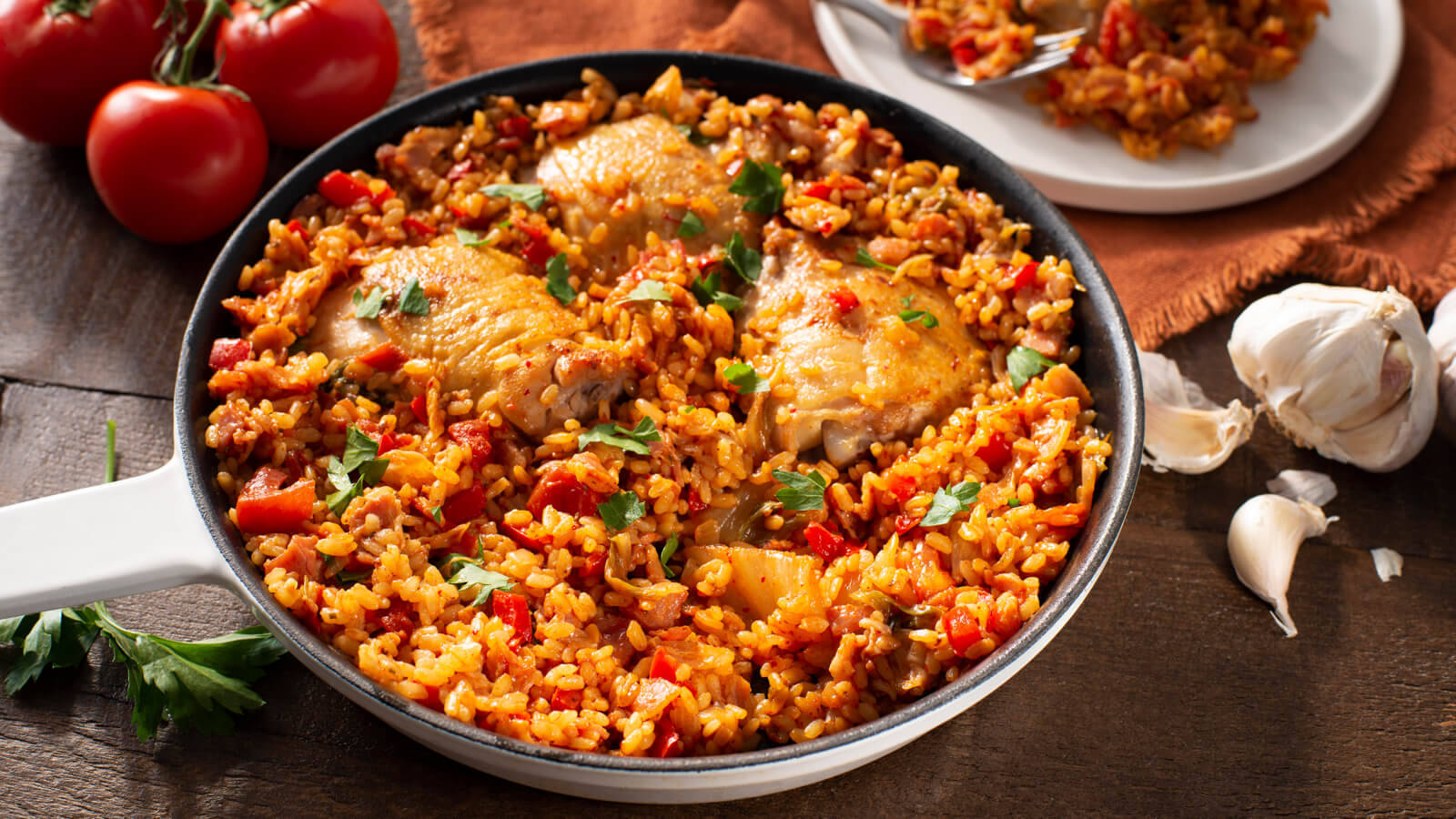 Paella Rice With Chicken Breasts Wallpaper