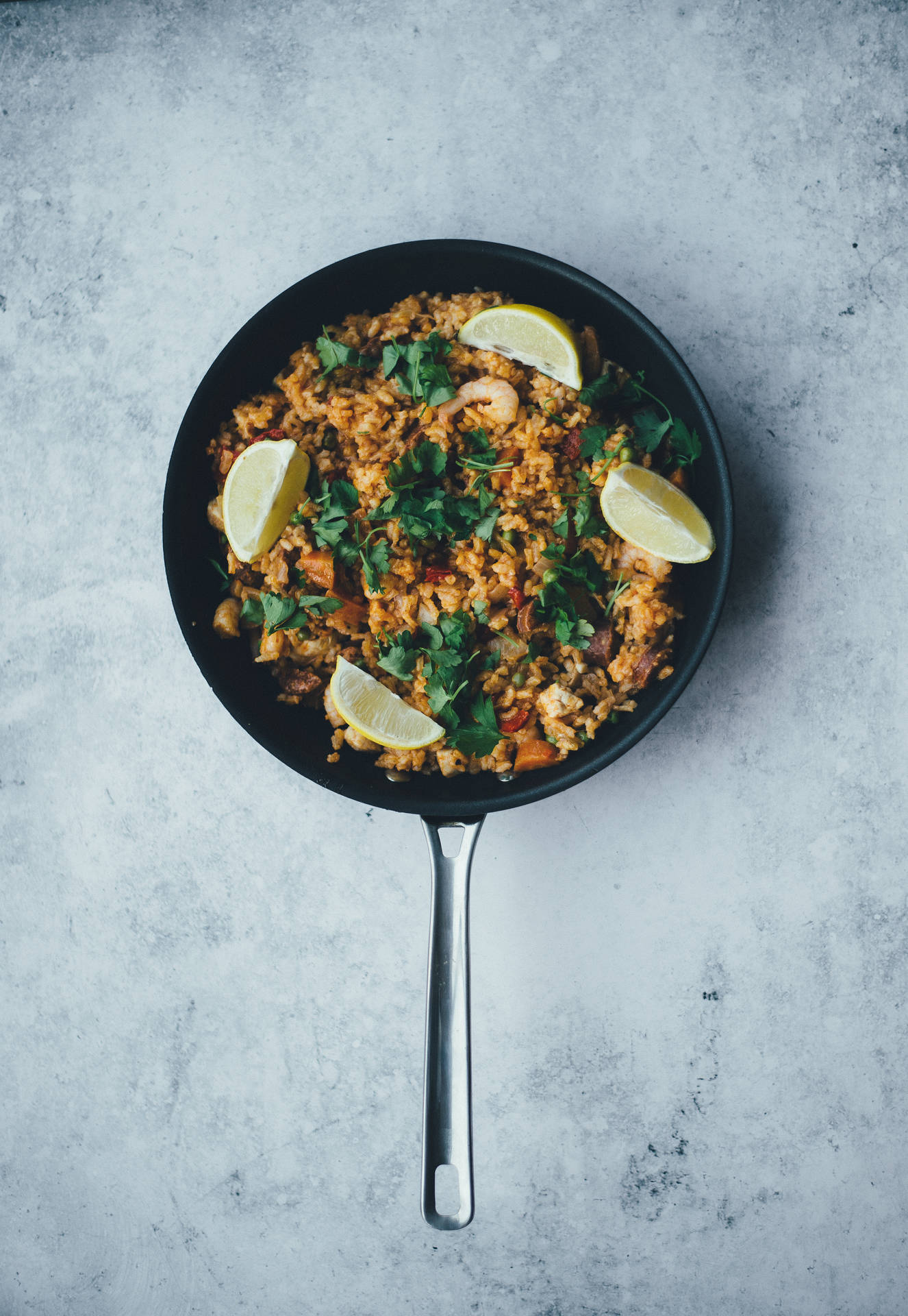 Paella With Coriander And Limes Wallpaper