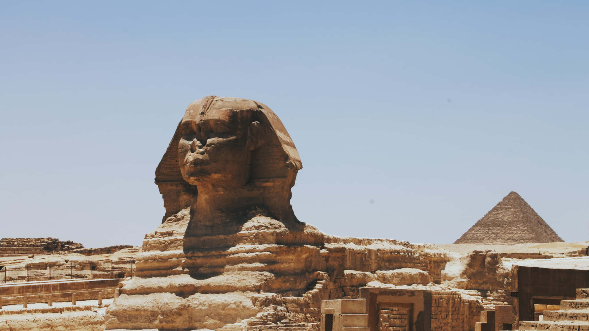 Paesaggiomaestoso Dell'antico Egitto Alle Grandi Piramidi