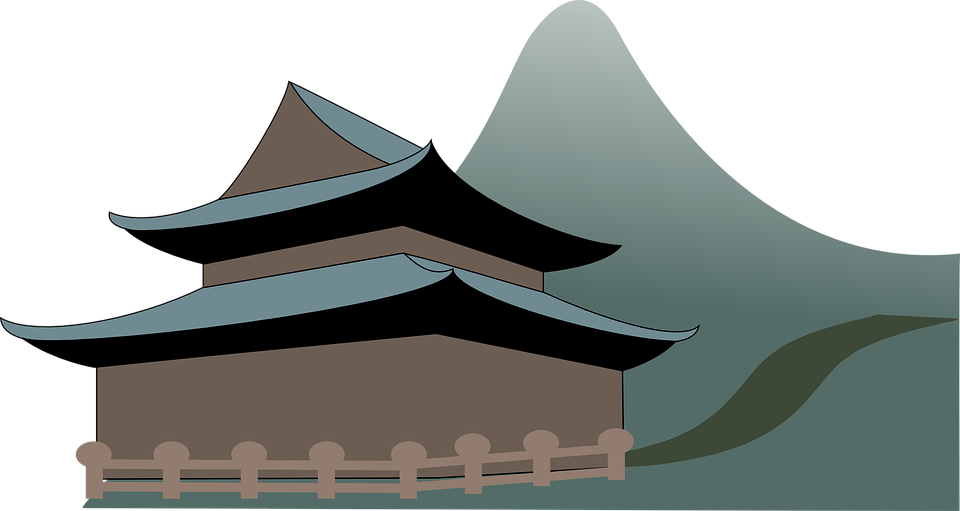 Pagoda Silhouette Vector PNG
