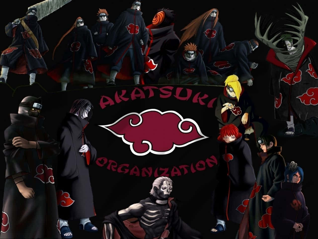 Fondode Pantalla De La Organización Akatsuki De Naruto. Fondo de pantalla