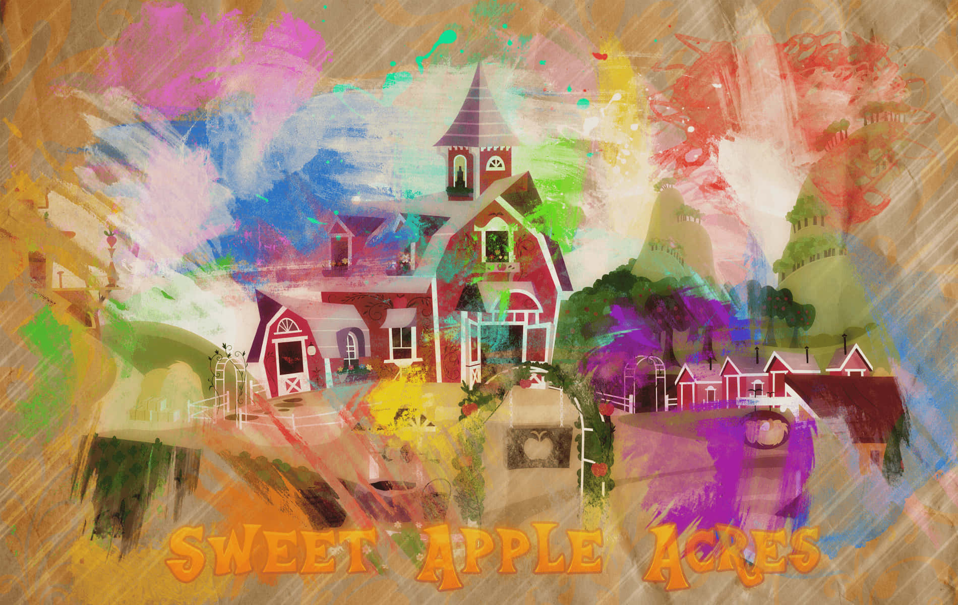 Fondode Pantalla De Pintura De Sweet Apple Acres.