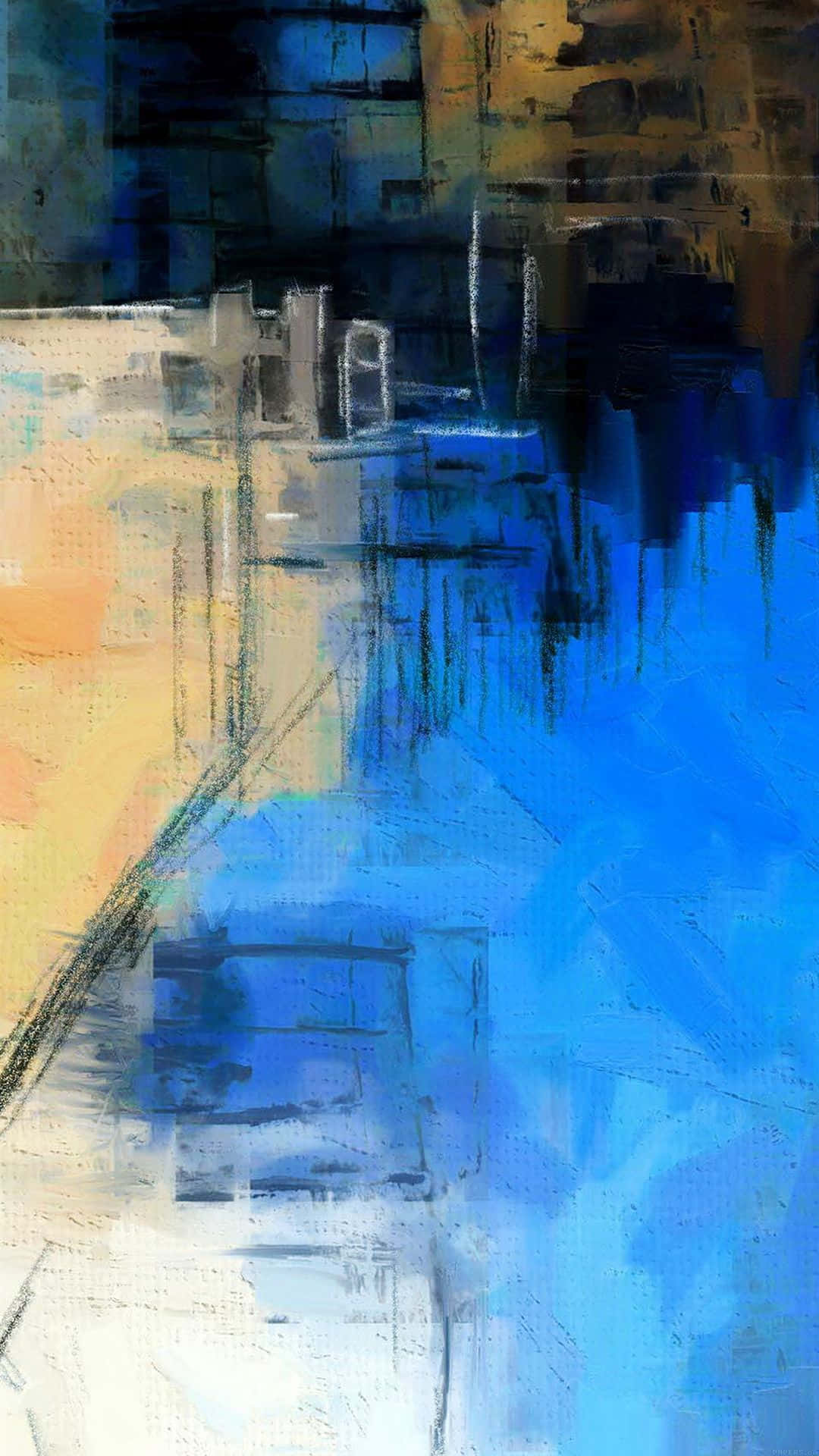 Fondode Pinceladas De Pintura Abstracta Azul
