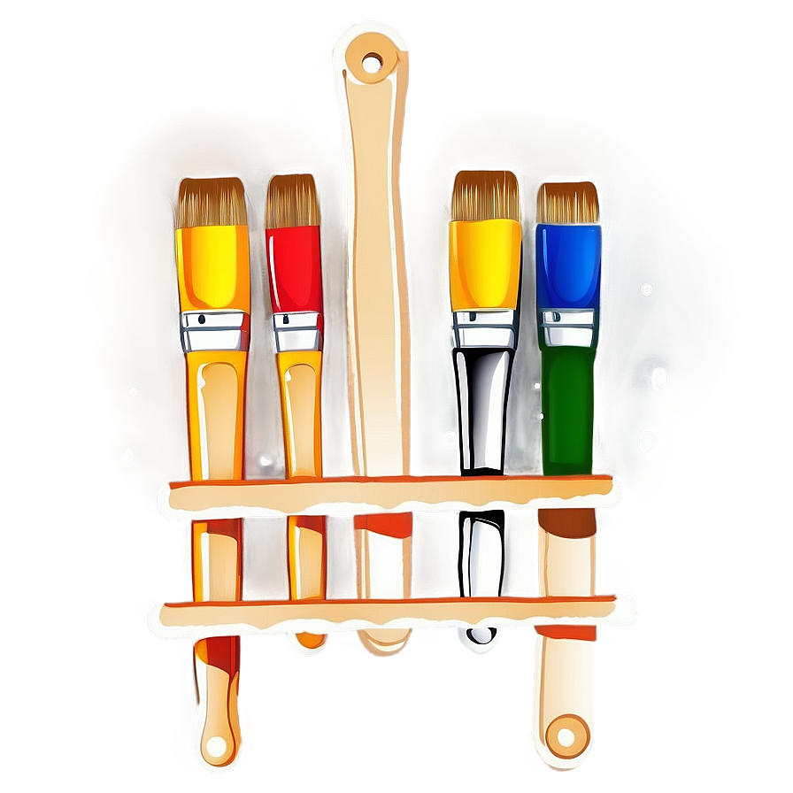 Paint Brush And Easel Png Ymc74 PNG