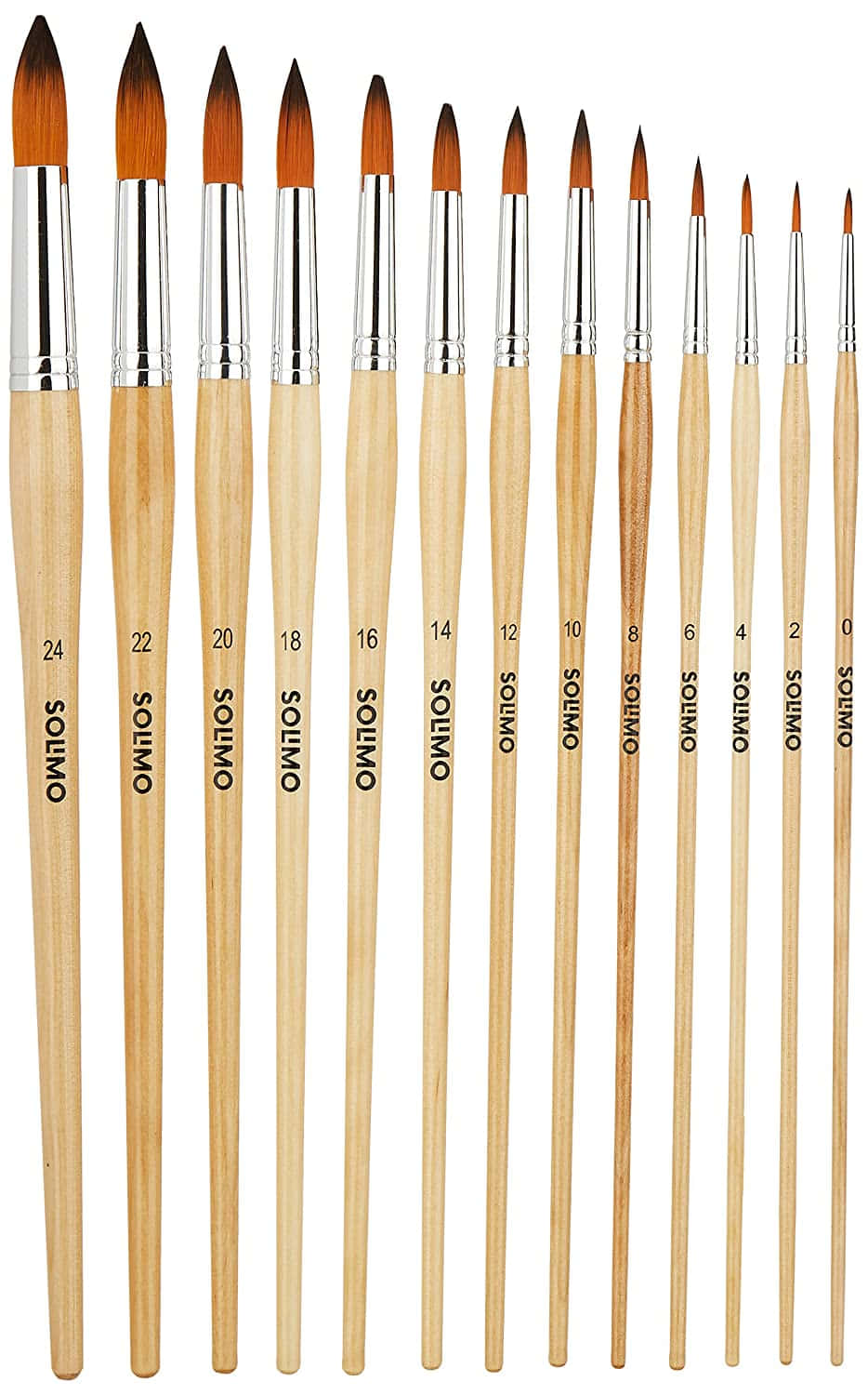 A Set Of Wooden Paint Brushes With Wooden Handles