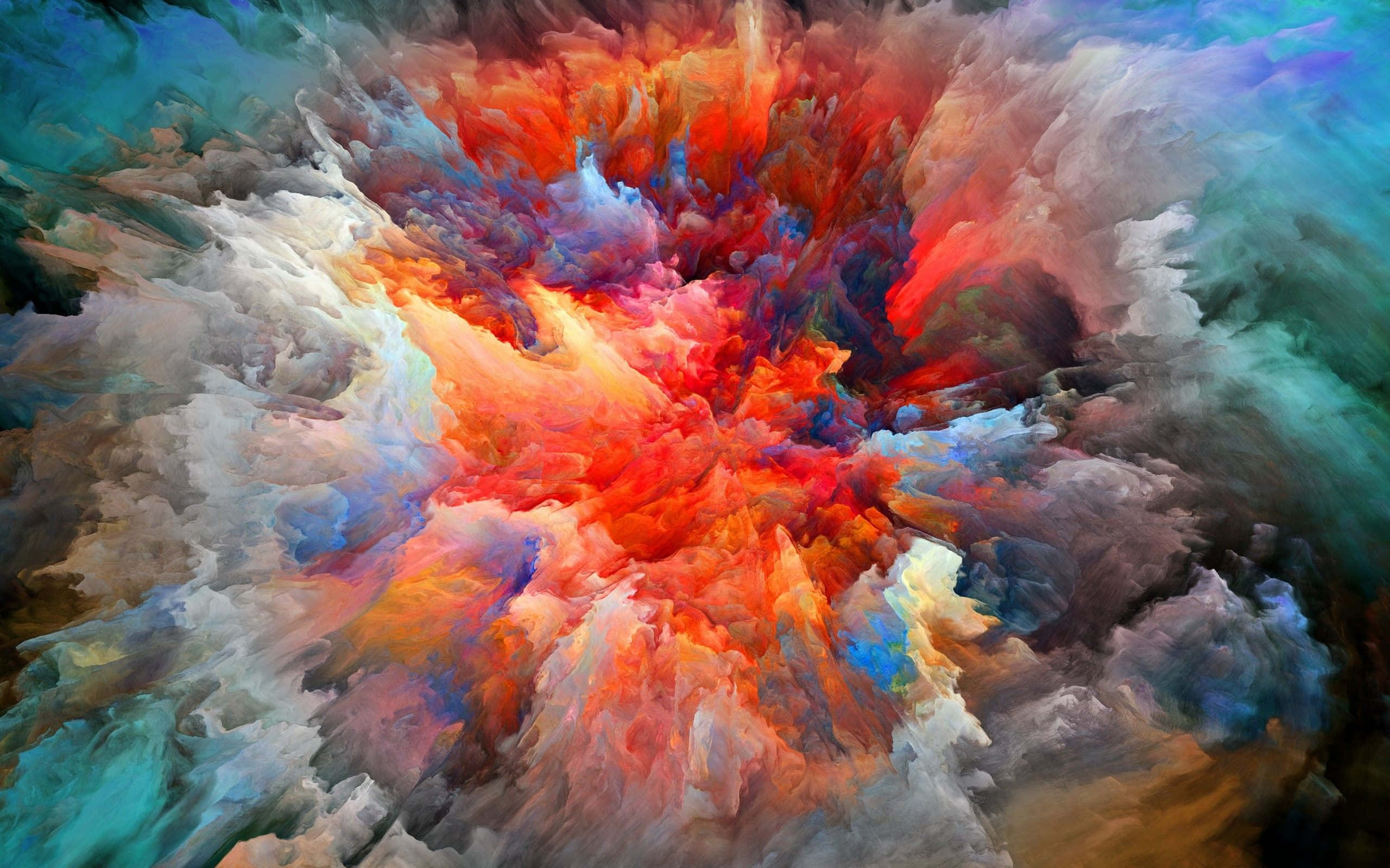 A Colorful Explosion Of Paint In A Black Background