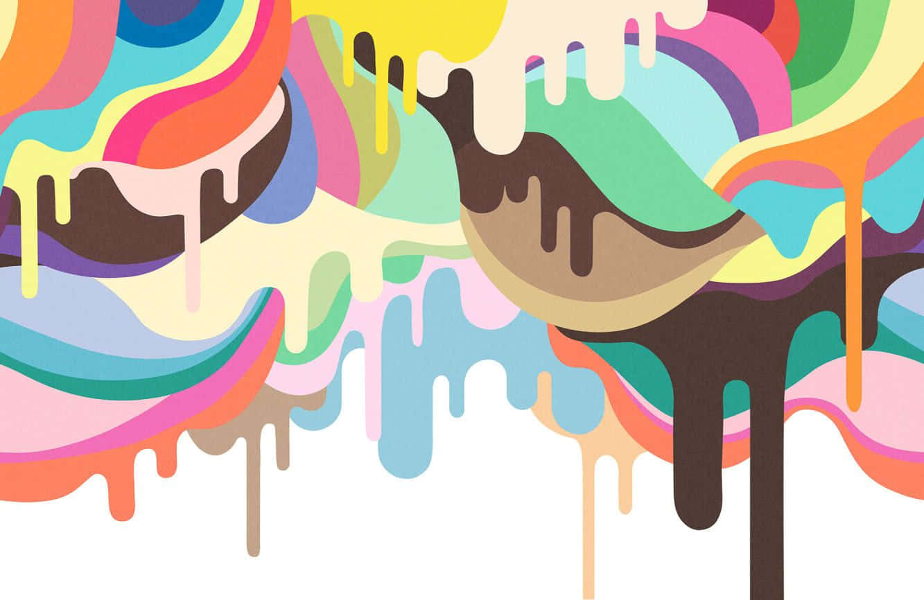 Colorful Paint Drip Art Melting Wallpaper