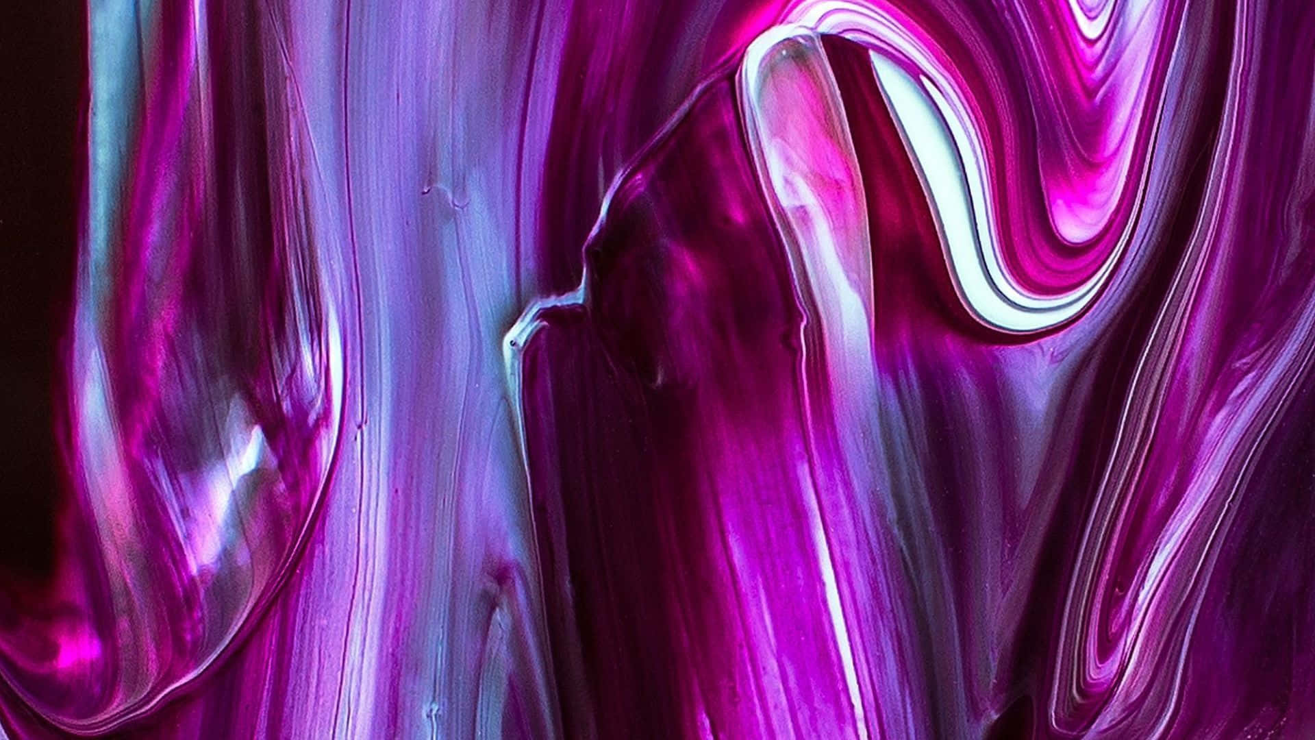 Paint Drip Glossy Violet Tones Wallpaper