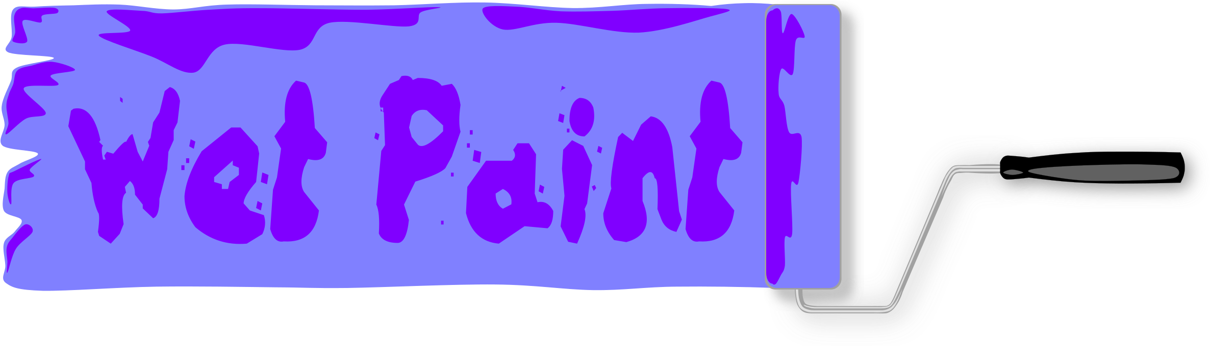 Paint Roller With Wet Paint Sign PNG