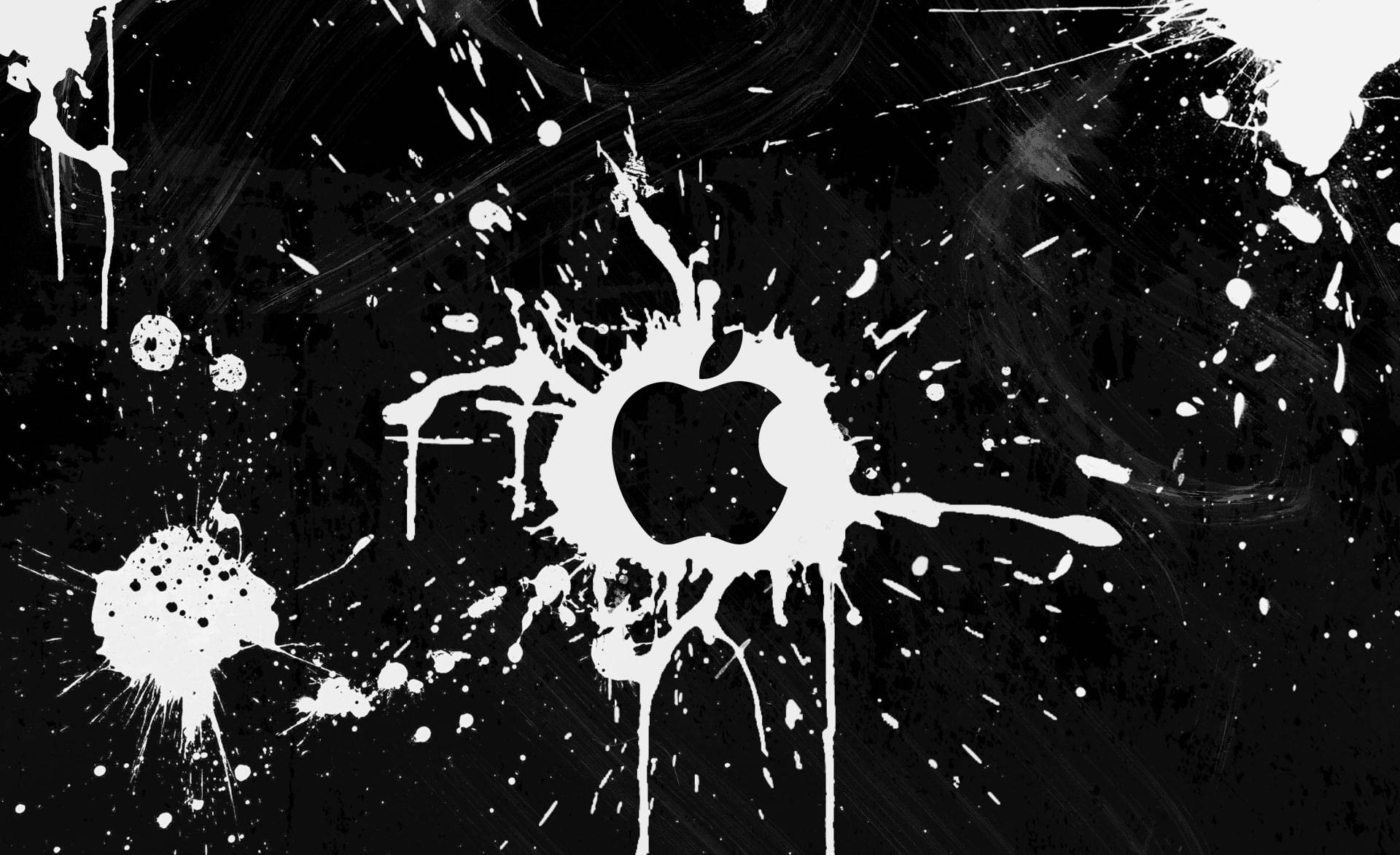 Paint Splash Apple Logo Black Mac Background