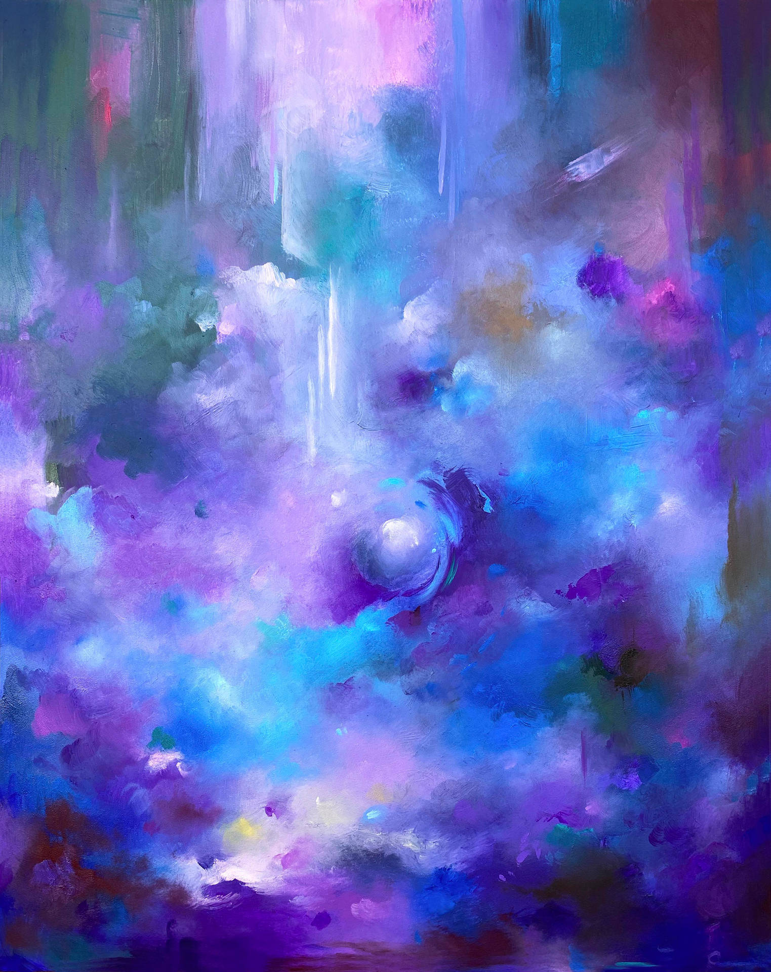 A Painting Of A Purple And Blue Cloud Wallpaper