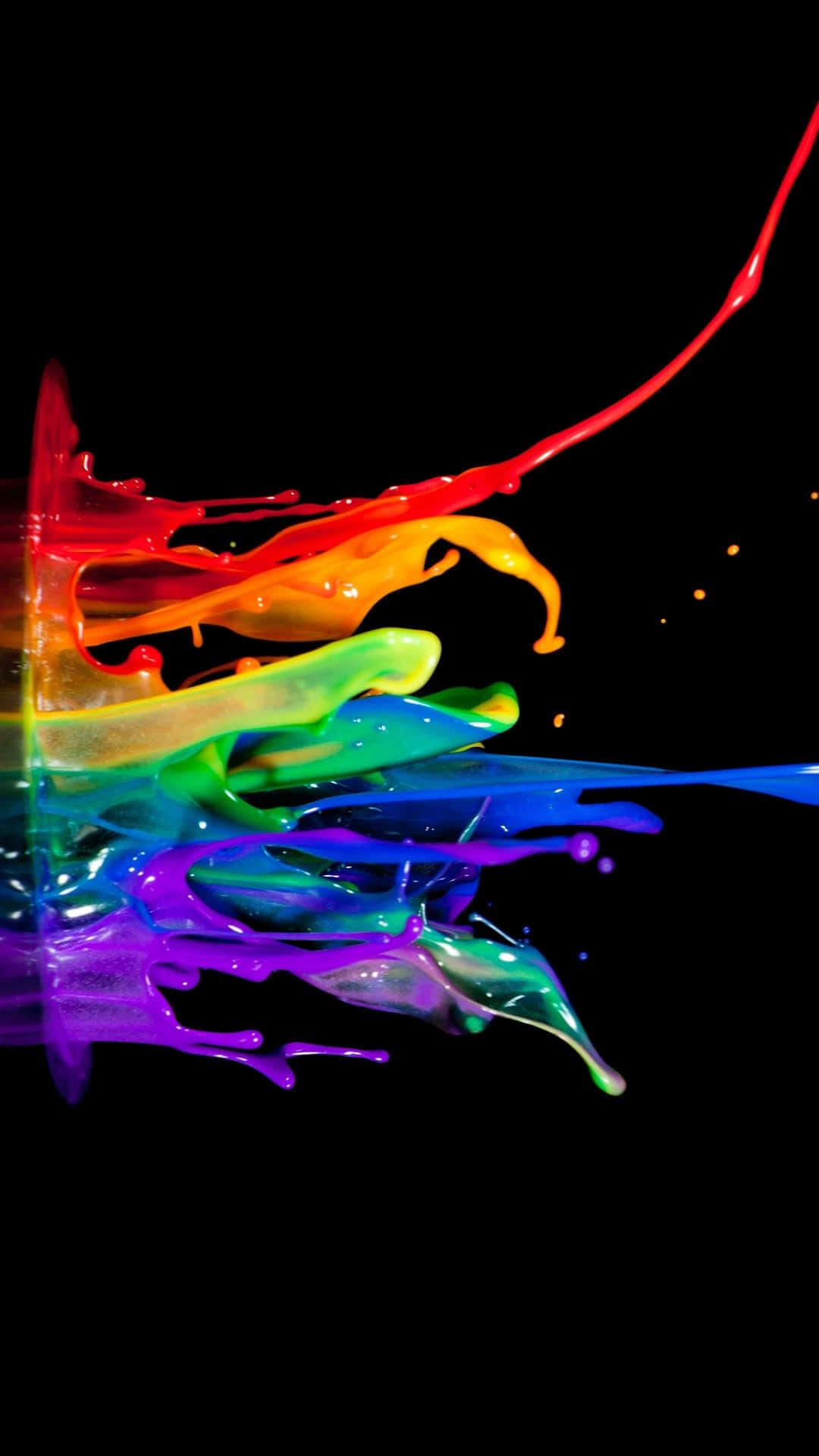 Horizontal Rainbow Paint Splatter Background