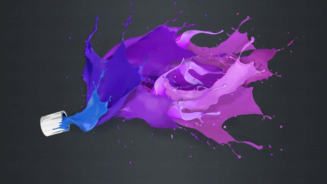 Paint Splatter Background With Paint Bucket
