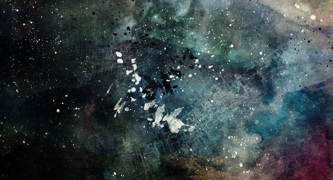 Nebula-Like Paint Splatter Background