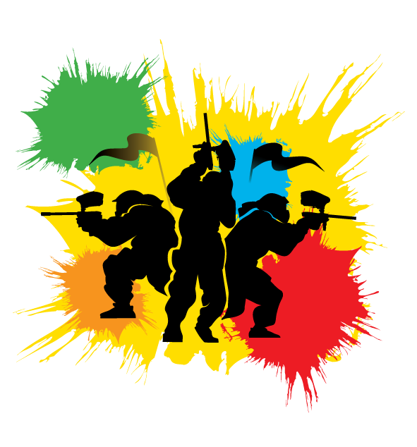 Paintball Arena Action Silhouettes PNG