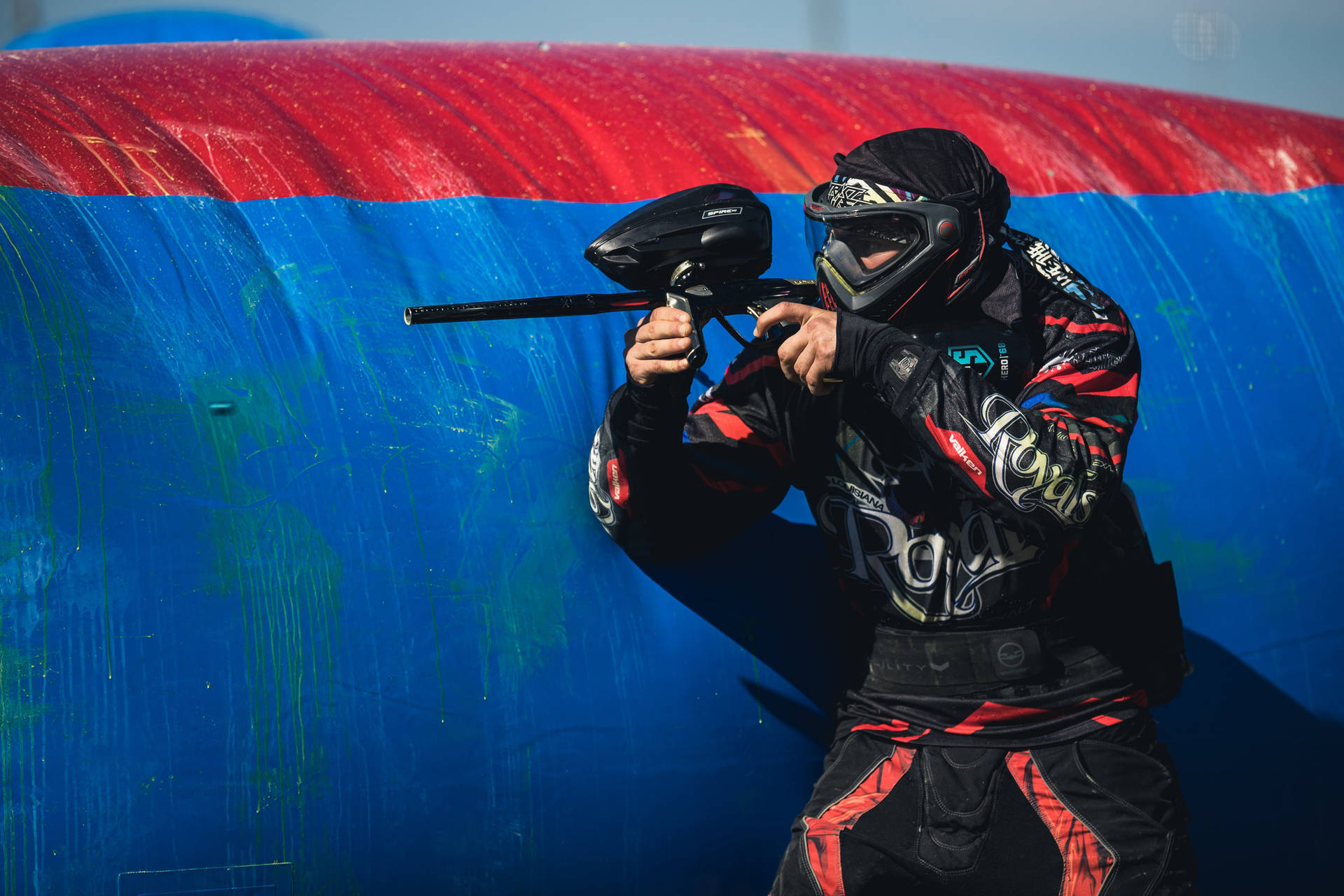 Paintball Player With Palm Beach Royals Jersey Wallpaper