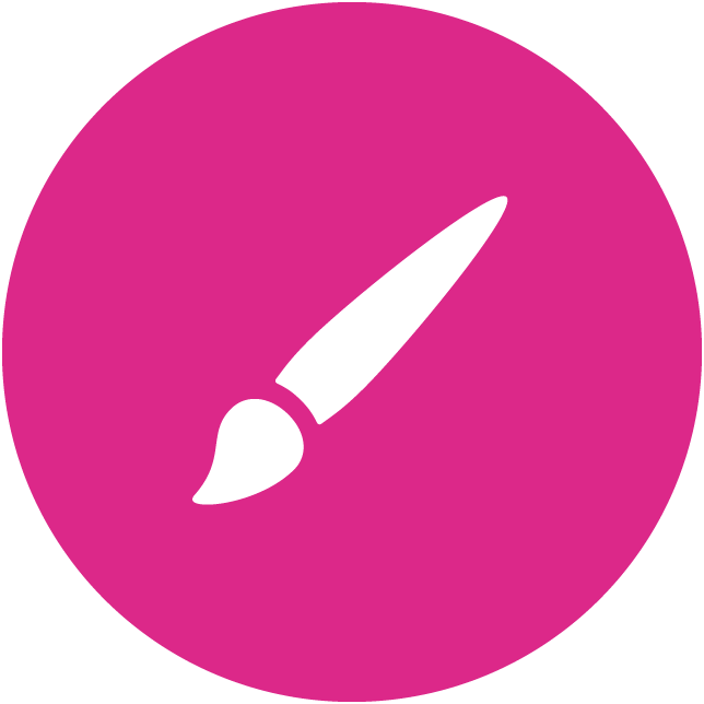 Paintbrush Icon Pink Background PNG
