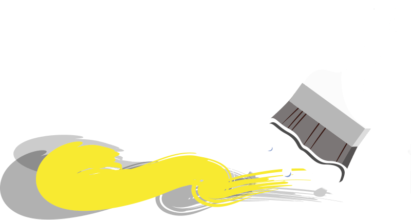 Paintbrush Pouring Yellow Paint PNG