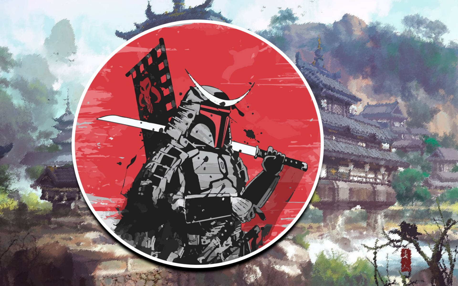 Painted Art With Samurai Japan Picture