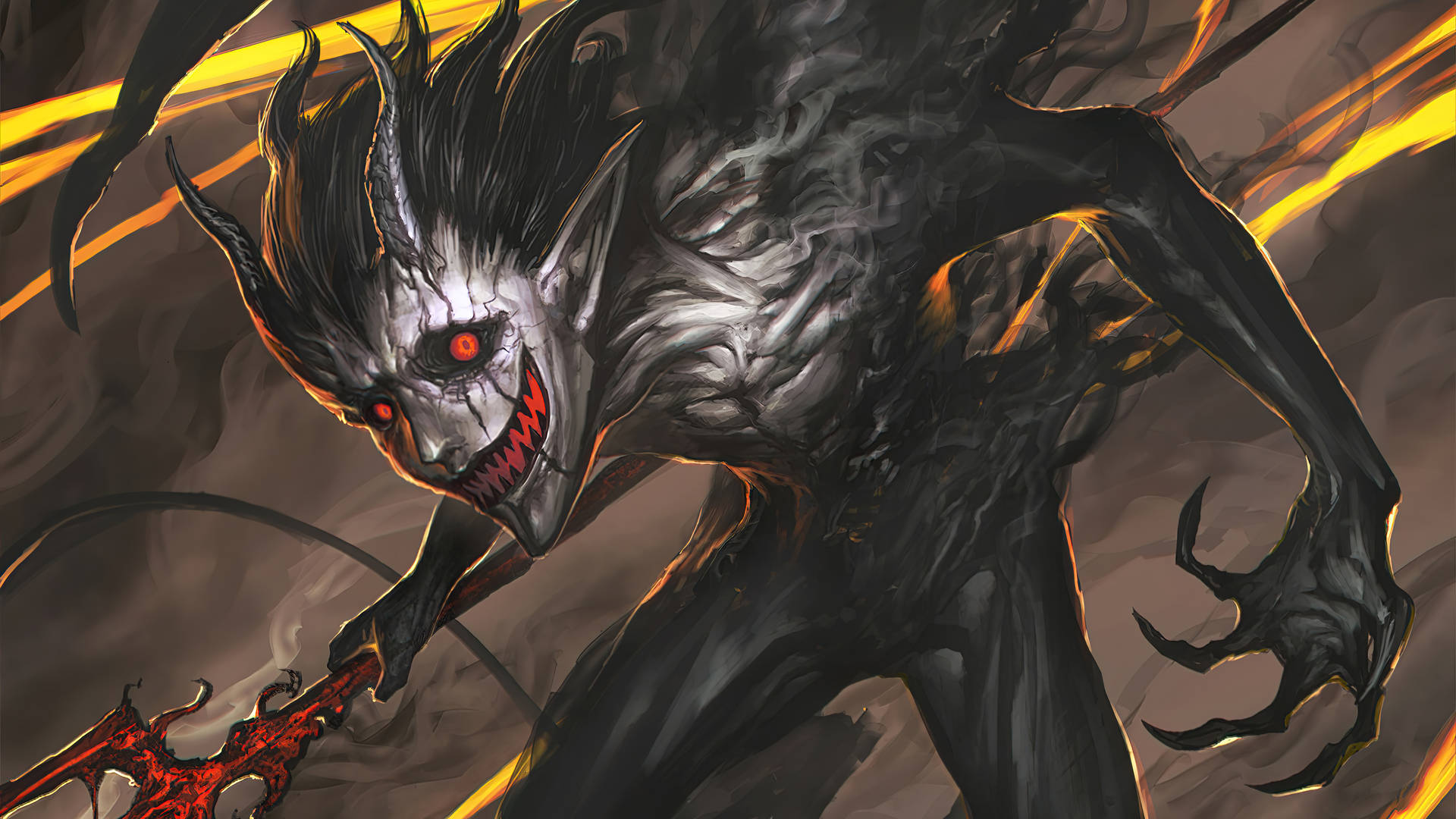 Painted Black Devil Hd Background