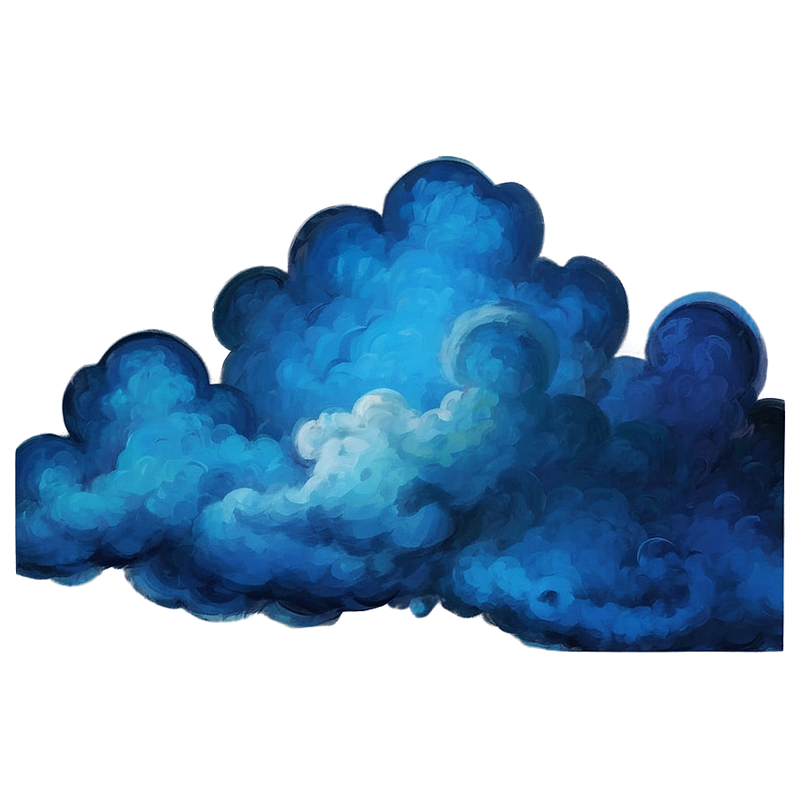 Painted Blue Clouds Png 06202024 PNG