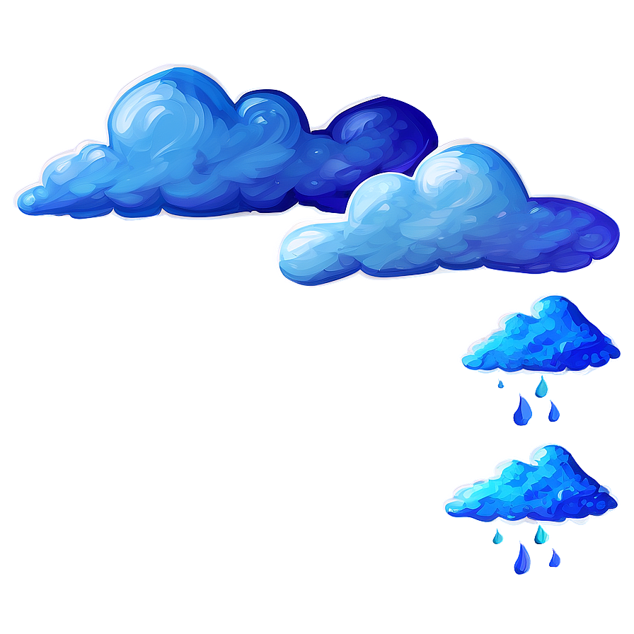 Painted Blue Clouds Png Yiy PNG