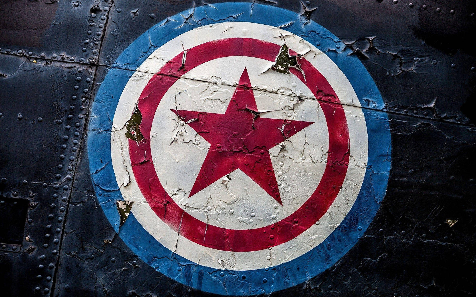 Painted Captain America Shield Wallpaper