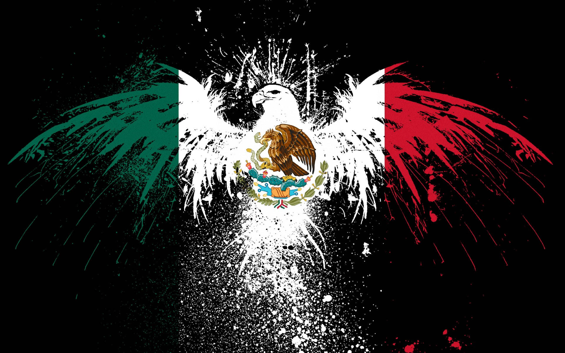 Painted Eagle On Mexico Flag Wallpaper