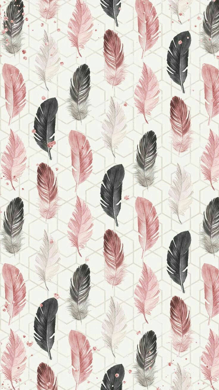 Painted Feathers Cute Iphone Lock Screen