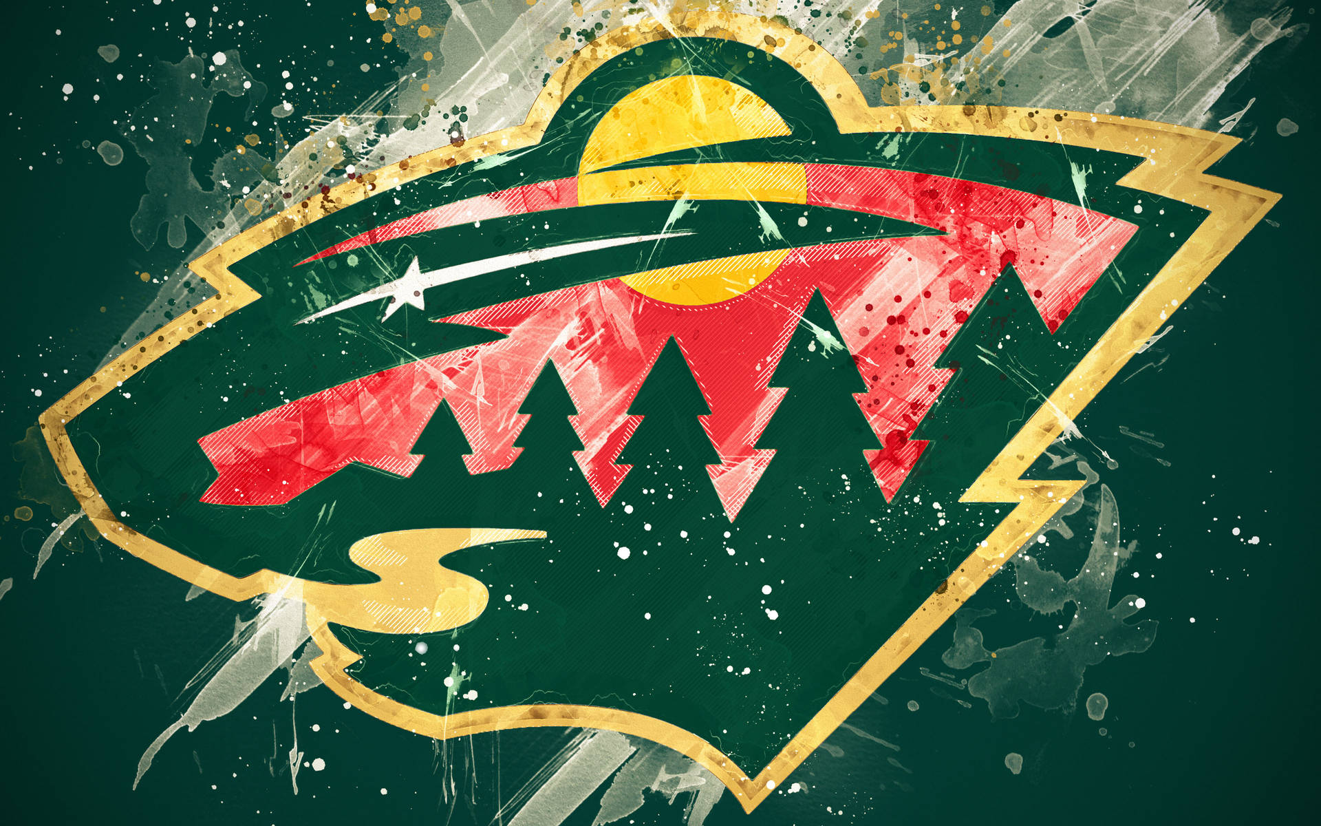 Logode Los Minnesota Wild Pintado Fondo de pantalla