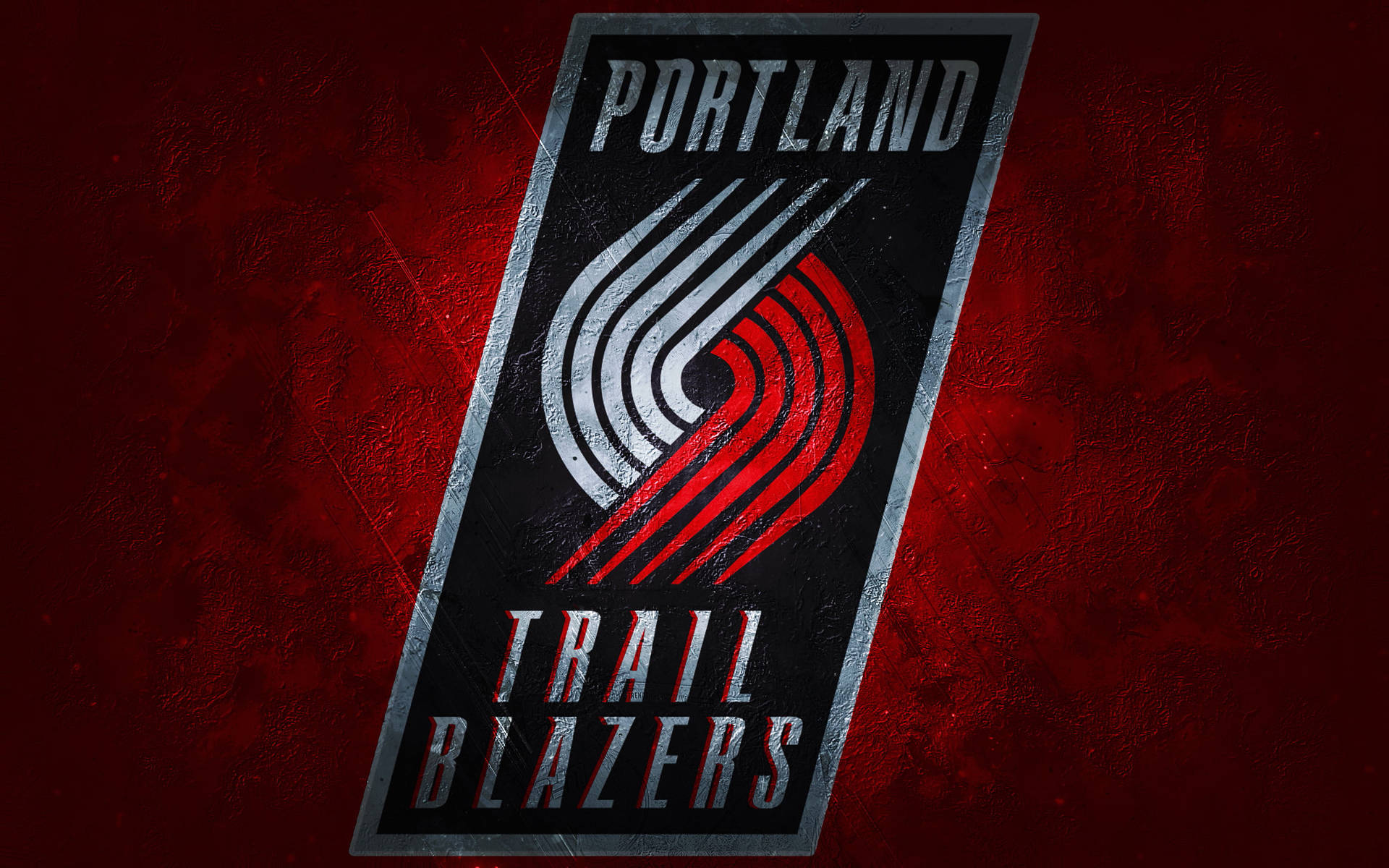 Painted Red Portland Trail Blazers Logo Wallpaper