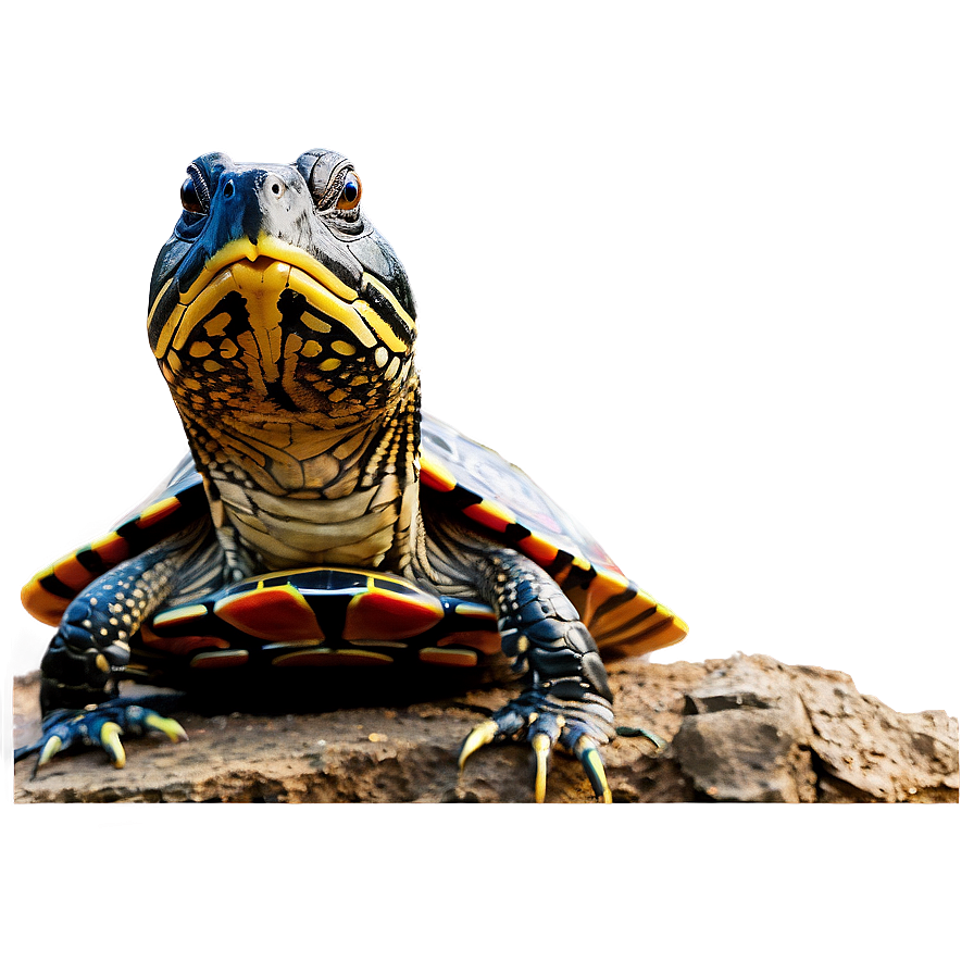 Painted Turtle Basking Png 06242024 PNG