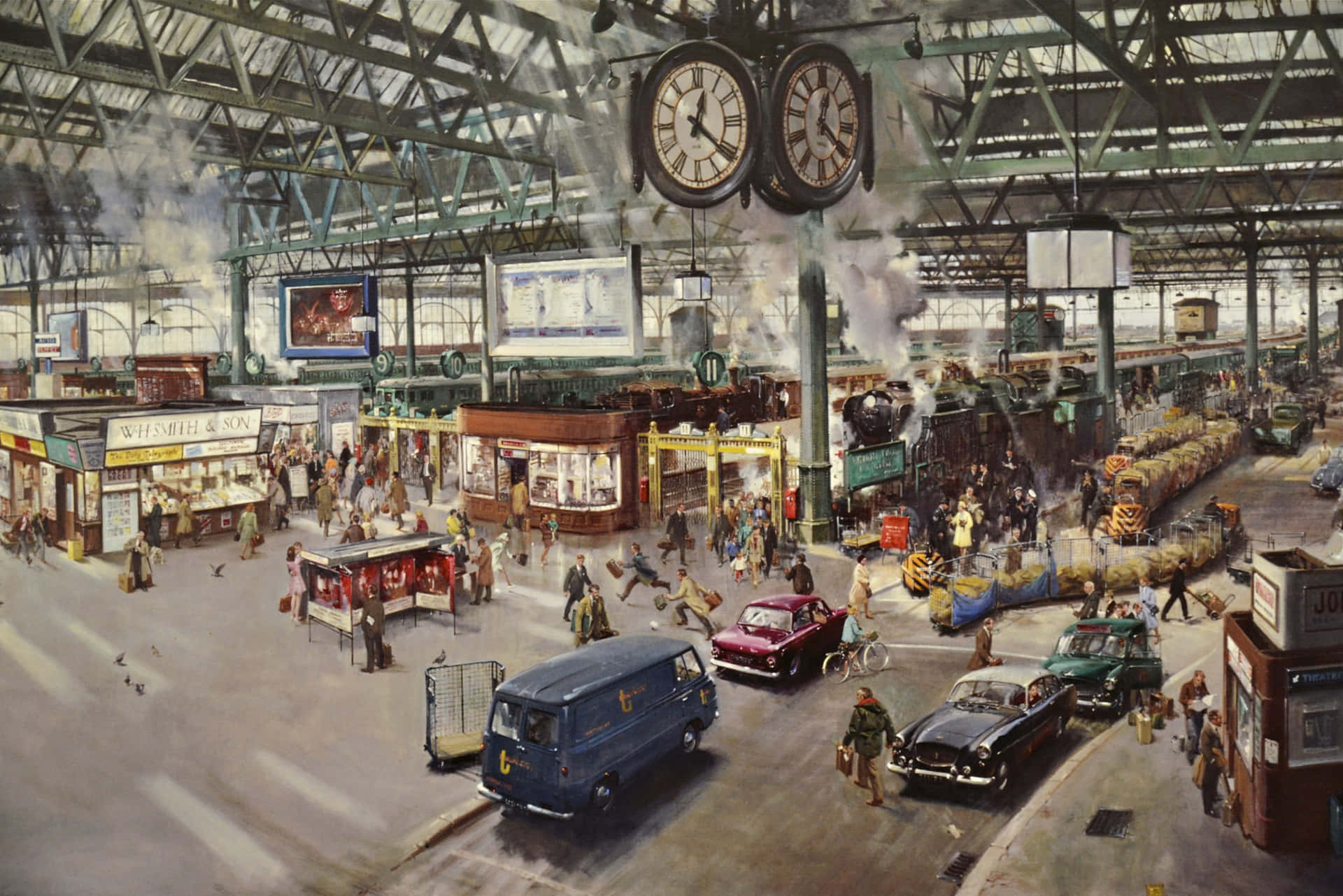 Painting Of Waterloo Station Wallpaper