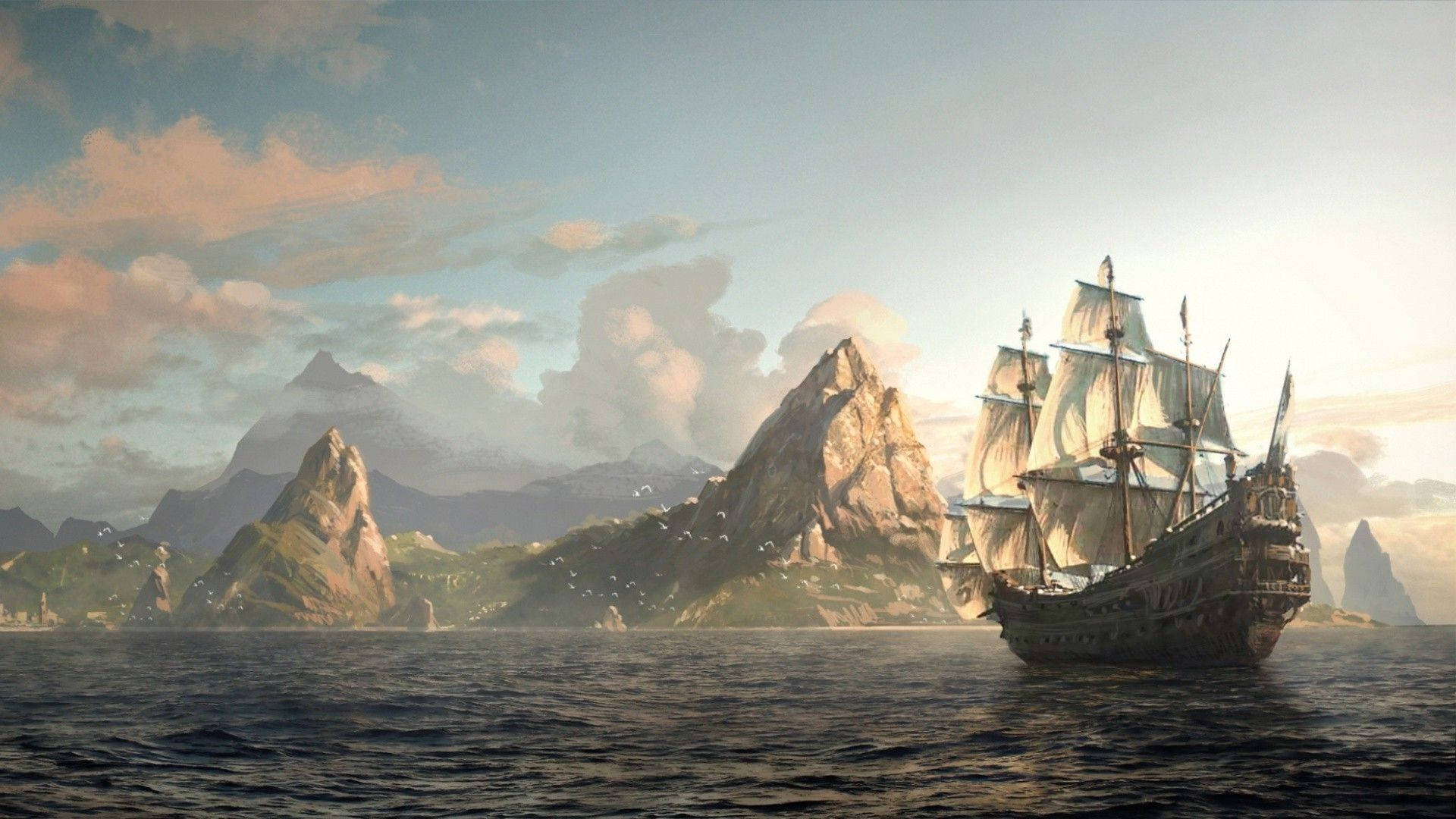Painting Sailing Pirate Ship