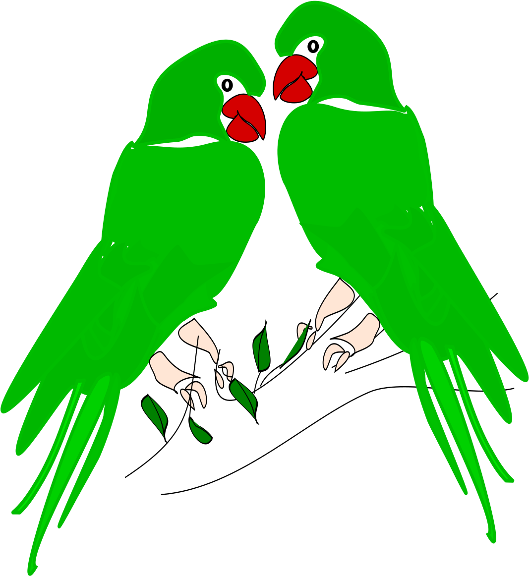 Pair_of_ Green_ Budgies_ Illustration.png PNG