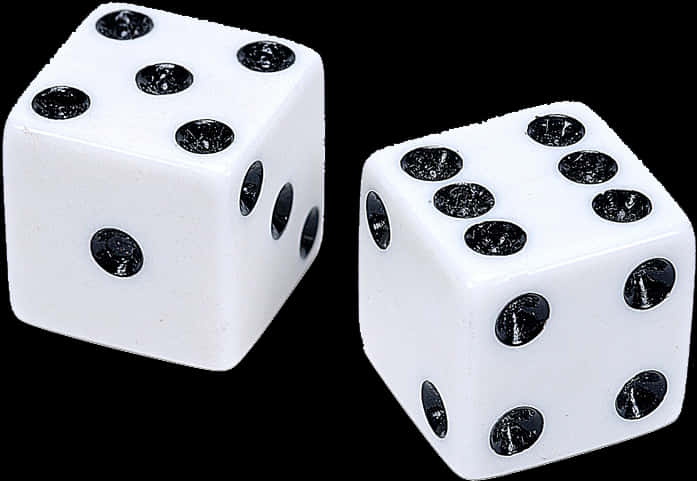 Pairof White Dicewith Black Dots PNG