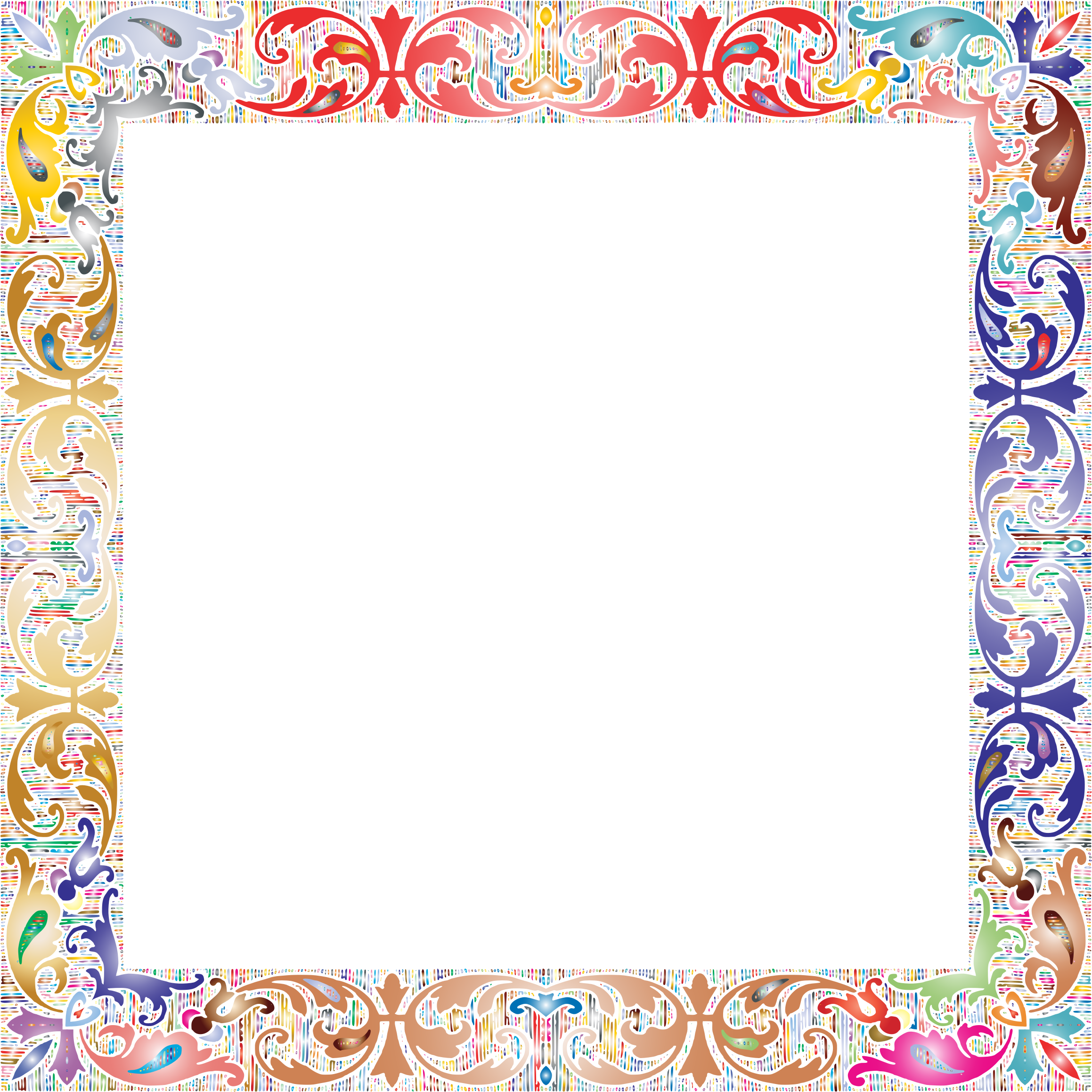 Paisley Decorated Square Frame PNG