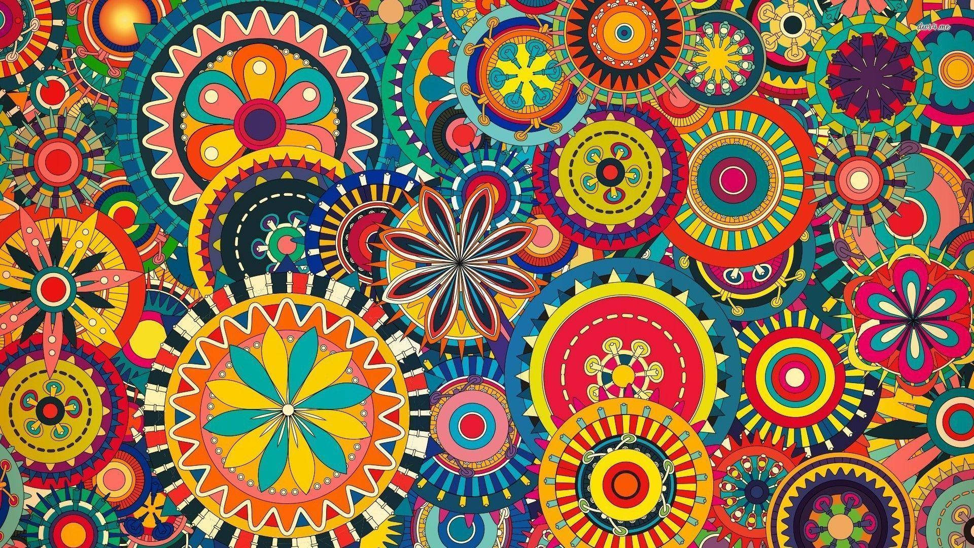 Paisley Print In Circular Pattern Wallpaper