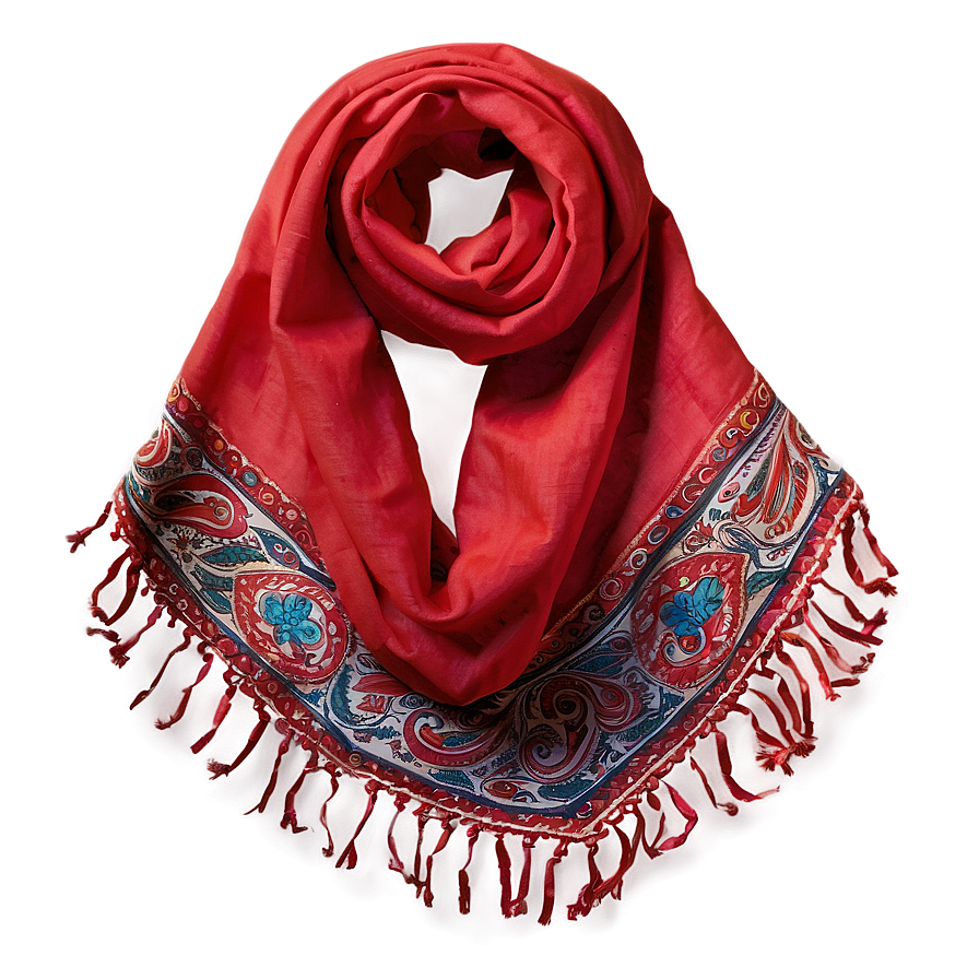 Paisley Red Scarf Png 06252024 PNG