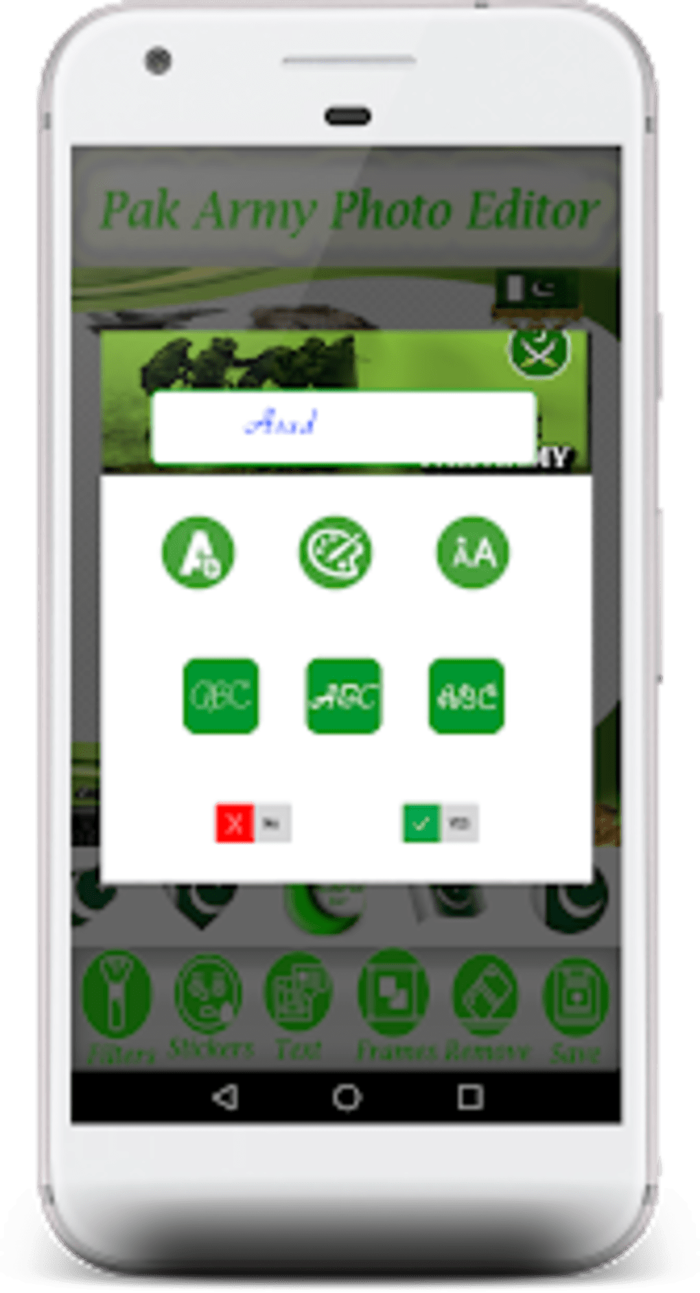 Pak Army Photo Editor App Screenshot PNG