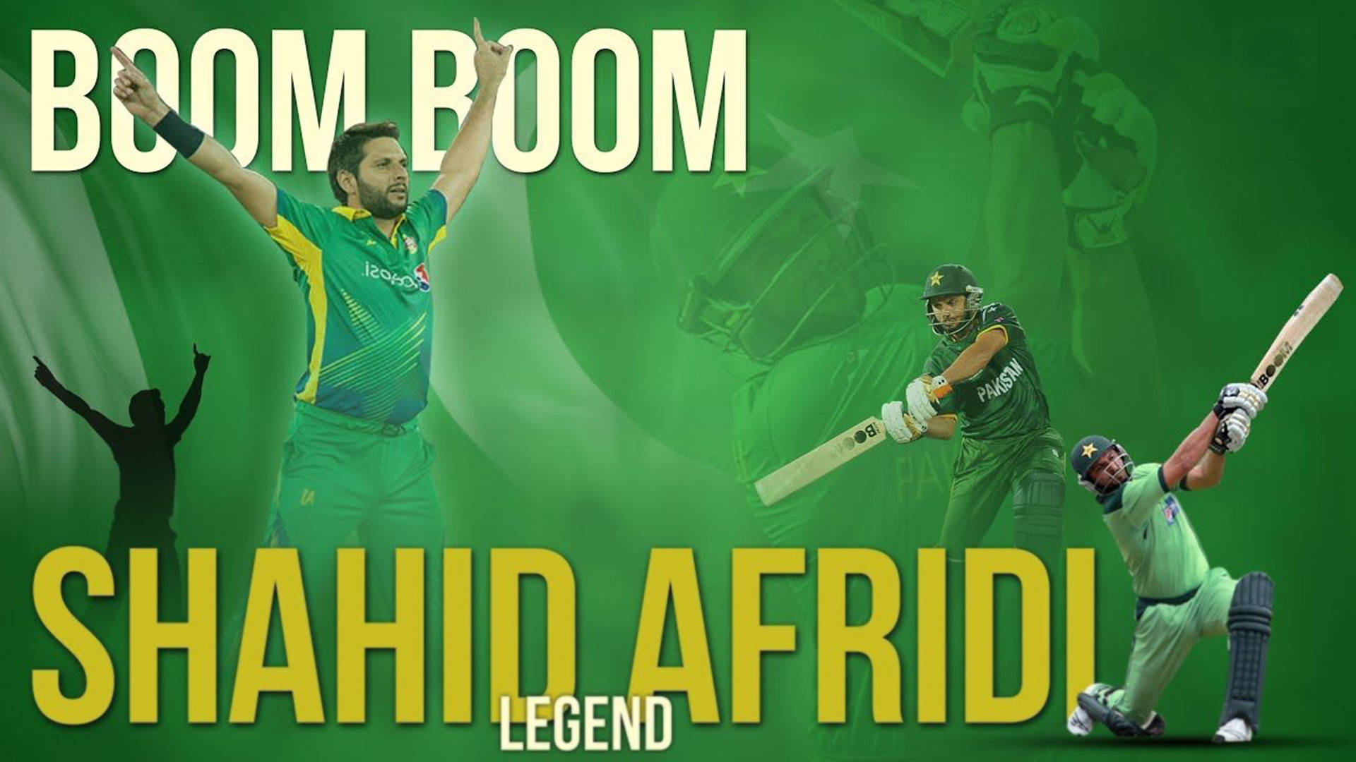 Pakistansk cricket legende Afridi. Wallpaper