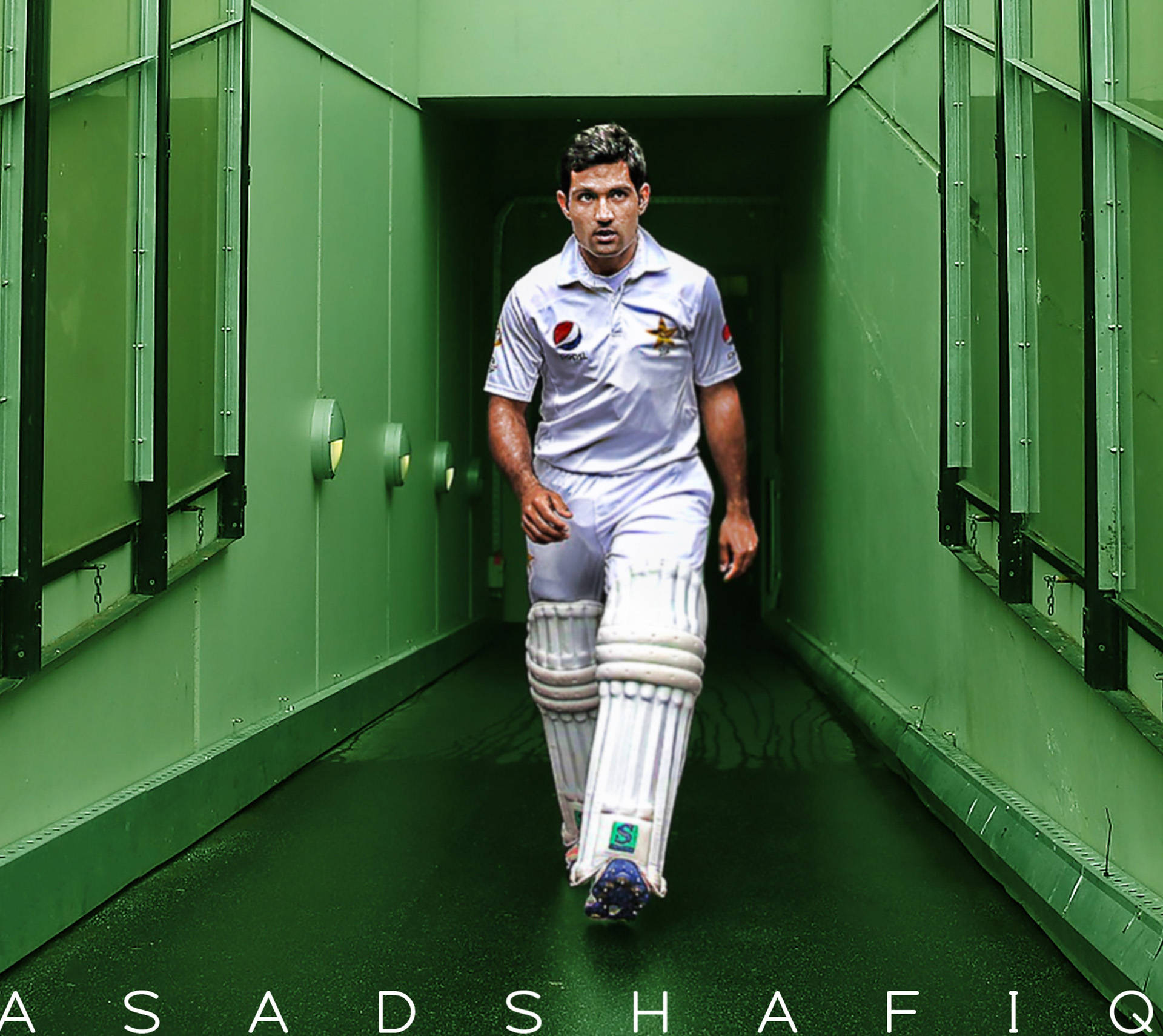 Spirited Cricketer in Action - Pakistan Cricket Team Wallpaper